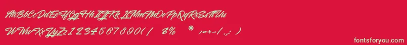 WashingtonBasketball Font – Green Fonts on Red Background