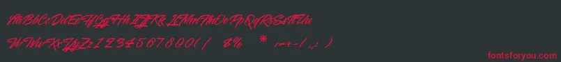 WashingtonBasketball Font – Red Fonts on Black Background