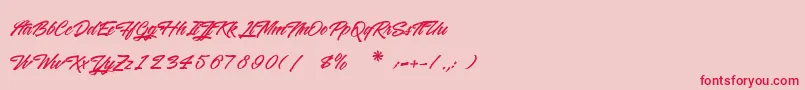 WashingtonBasketball Font – Red Fonts on Pink Background