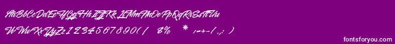 フォントWashingtonBasketball – 紫の背景に白い文字