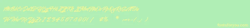 WashingtonBasketball-Schriftart – Gelbe Schriften auf grünem Hintergrund