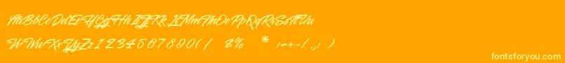 Saiba mais sobre a fonte WashingtonBasketball Fonte WashingtonBasketball – fontes amarelas em um fundo laranja