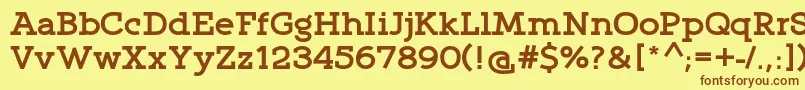 Шрифт QlarendonBold – коричневые шрифты на жёлтом фоне