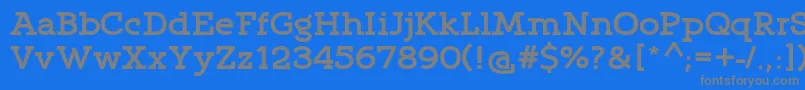 フォントQlarendonBold – 青い背景に灰色の文字