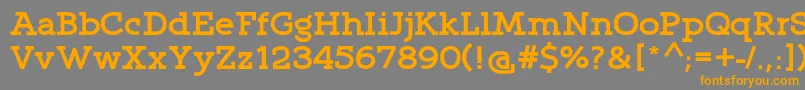 フォントQlarendonBold – オレンジの文字は灰色の背景にあります。