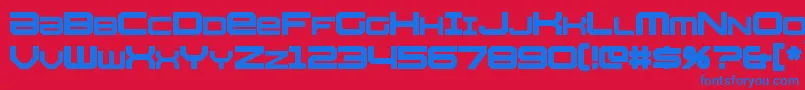 Whittle-Schriftart – Blaue Schriften auf rotem Hintergrund