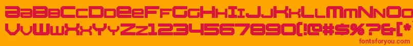 Whittle-Schriftart – Rote Schriften auf orangefarbenem Hintergrund