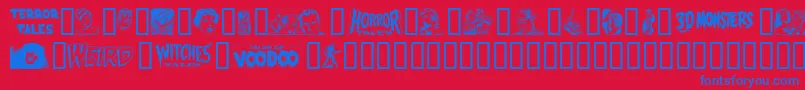 Epd2n Font – Blue Fonts on Red Background