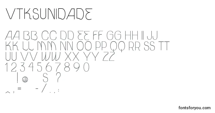 Schriftart VtksUnidade – Alphabet, Zahlen, spezielle Symbole