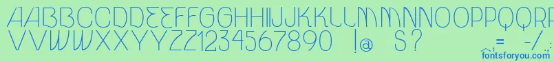 VtksUnidade-Schriftart – Blaue Schriften auf grünem Hintergrund