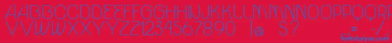 VtksUnidade Font – Blue Fonts on Red Background