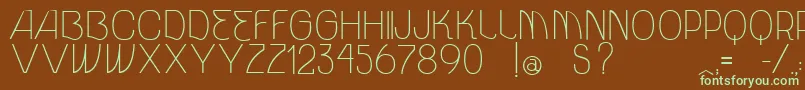 VtksUnidade-fontti – vihreät fontit ruskealla taustalla