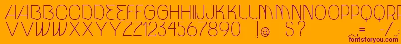 VtksUnidade-fontti – violetit fontit oranssilla taustalla