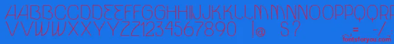 Шрифт VtksUnidade – красные шрифты на синем фоне