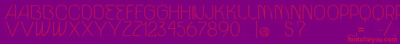 VtksUnidade-Schriftart – Rote Schriften auf violettem Hintergrund