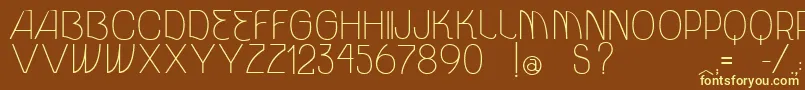 VtksUnidade-Schriftart – Gelbe Schriften auf braunem Hintergrund