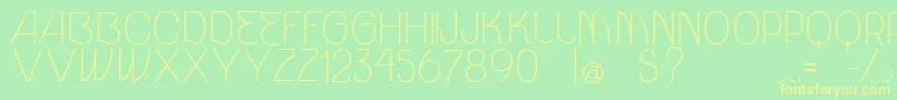 VtksUnidade Font – Yellow Fonts on Green Background