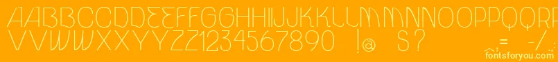 VtksUnidade-Schriftart – Gelbe Schriften auf orangefarbenem Hintergrund