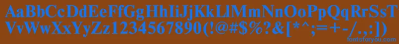 フォントTimeset0 – 茶色の背景に青い文字