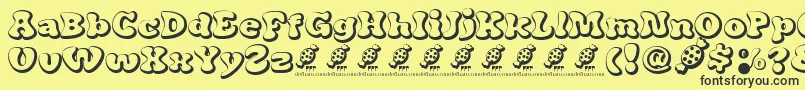 Fonte CandyPopDemoFont – fontes pretas em um fundo amarelo