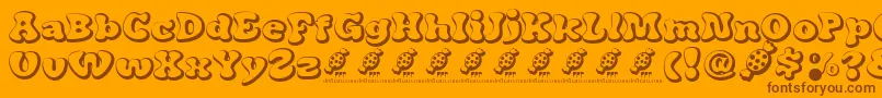 フォントCandyPopDemoFont – オレンジの背景に茶色のフォント