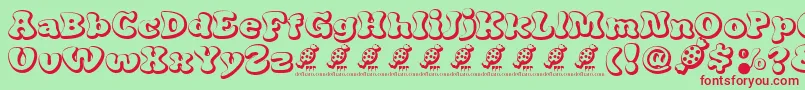 CandyPopDemoFont Font – Red Fonts on Green Background