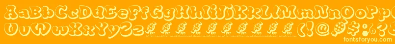 CandyPopDemoFont Font – Yellow Fonts on Orange Background