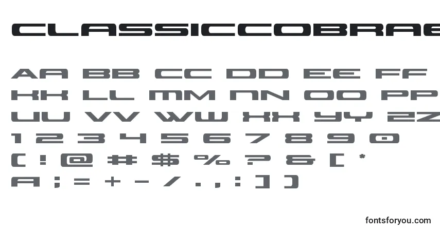 A fonte Classiccobraexpand – alfabeto, números, caracteres especiais