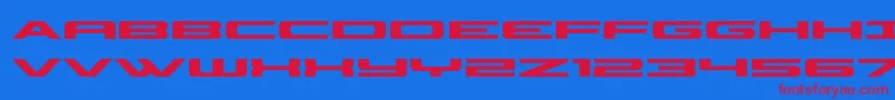 フォントClassiccobraexpand – 赤い文字の青い背景
