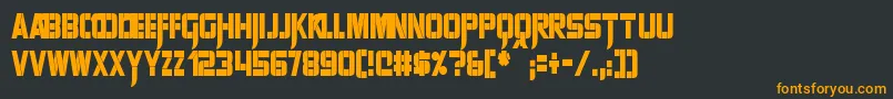 SharpAvienneCondensed Font – Orange Fonts on Black Background