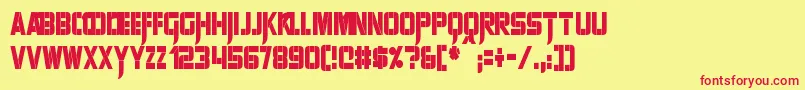 SharpAvienneCondensed Font – Red Fonts on Yellow Background