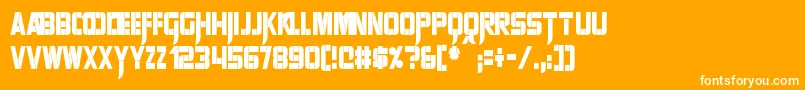 SharpAvienneCondensed Font – White Fonts on Orange Background