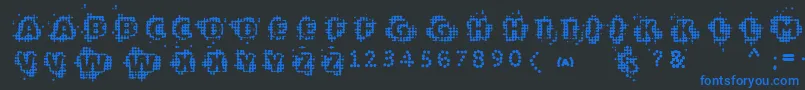 Vtkschipset Font – Blue Fonts on Black Background