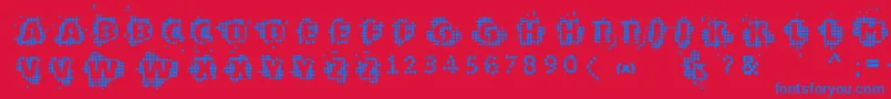 Vtkschipset Font – Blue Fonts on Red Background