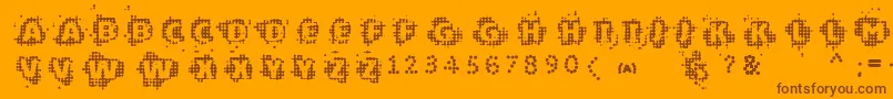 Vtkschipset-Schriftart – Braune Schriften auf orangefarbenem Hintergrund