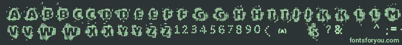 Czcionka Vtkschipset – zielone czcionki na czarnym tle
