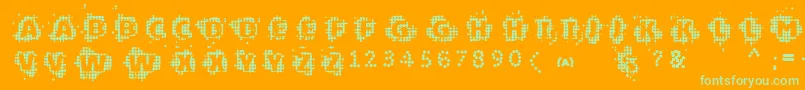Vtkschipset Font – Green Fonts on Orange Background