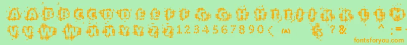 Vtkschipset Font – Orange Fonts on Green Background