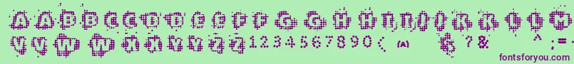 Шрифт Vtkschipset – фиолетовые шрифты на зелёном фоне