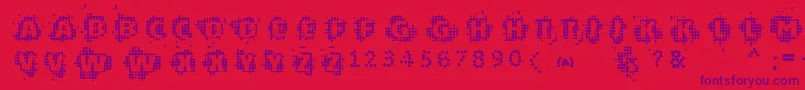 Vtkschipset Font – Purple Fonts on Red Background