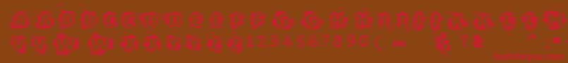 Vtkschipset Font – Red Fonts on Brown Background