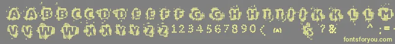 Vtkschipset-Schriftart – Gelbe Schriften auf grauem Hintergrund