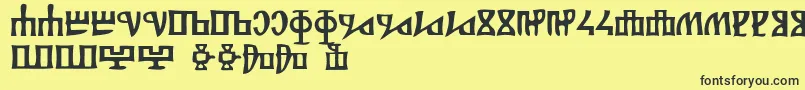 Glagolitsa Font – Black Fonts on Yellow Background