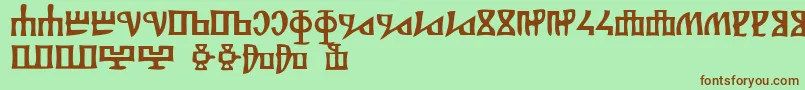 Шрифт Glagolitsa – коричневые шрифты на зелёном фоне