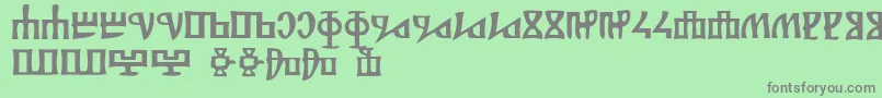 フォントGlagolitsa – 緑の背景に灰色の文字