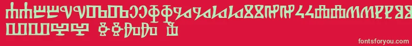 Glagolitsa Font – Green Fonts on Red Background