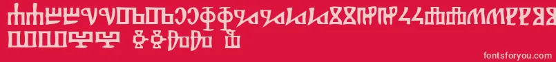 Glagolitsa Font – Pink Fonts on Red Background