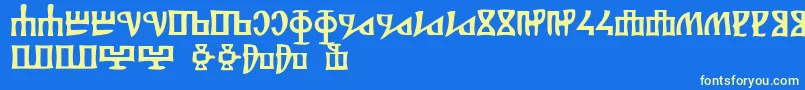 Glagolitsa Font – Yellow Fonts on Blue Background