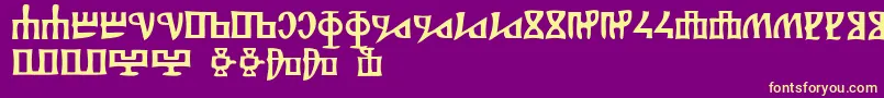 Glagolitsa Font – Yellow Fonts on Purple Background