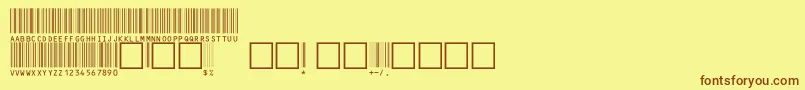 C39hrp48dhtt-fontti – ruskeat fontit keltaisella taustalla